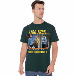 Star Trek Mens Episode 67 T-Shirt - L, Hunter Green
