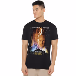 Star Trek Mens First Contact T-Shirt - L, Black