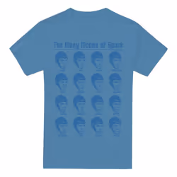 Star Trek Mens Many Moods of Spock T-Shirt - L, Carolina Blue