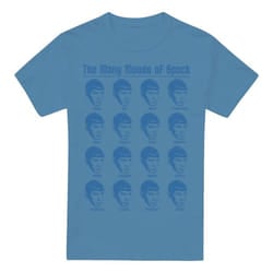 Star Trek Mens Many Moods of Spock T-Shirt - XL, Carolina Blue