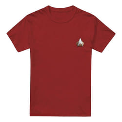 Star Trek Mens The Next Generation Command Emblem T-Shirt - L, Cardinal