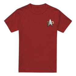 Star Trek Mens Deep Space Nine Command Emblem T-Shirt - S, Cardinal