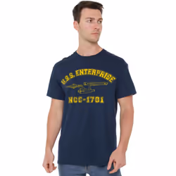 Star Trek Mens Enterprise Athletic T-Shirt - 3XL, Navy