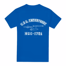 Star Trek Mens Enterprise Athletic T-Shirt - S, Royal Blue