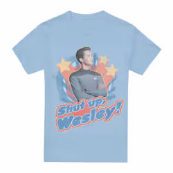 Star Trek Mens Shut Up Wesley T-Shirt - M, Light Blue