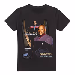 Star Trek Mens Captain Sisko T-Shirt - 3XL, Black