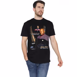 Star Trek Mens Captain Sisko T-Shirt - 3XL, Black