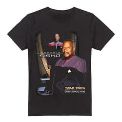 Star Trek Mens Captain Sisko T-Shirt - 4XL, Black