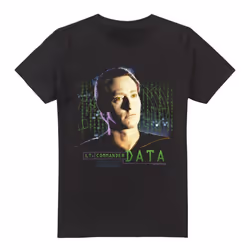 Star Trek Mens Data T-Shirt - XXL, Black
