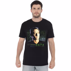 Star Trek Mens Data T-Shirt - XXL, Black