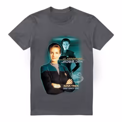 Star Trek Mens Jadzia Dax T-Shirt - L, Charcoal