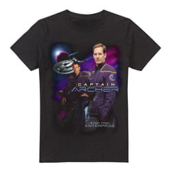 Star Trek Mens Captain Archer T-Shirt - XL, Black