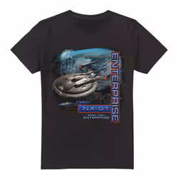 Star Trek Mens Enterprise NX 01 T-Shirt - 3XL, Black