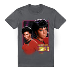 Star Trek Mens Uhura T-Shirt - XL, Charcoal