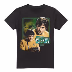 Star Trek Mens Chekov T-Shirt - L, Black