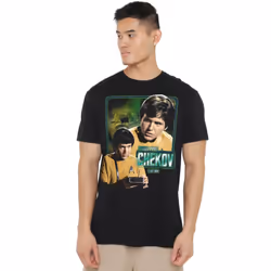 Star Trek Mens Chekov T-Shirt - L, Black