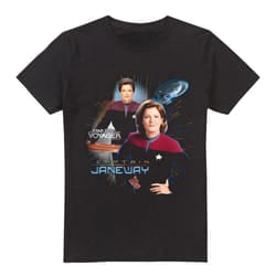 Star Trek Mens Janeway T-Shirt - 3XL, Black