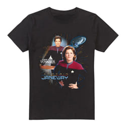Star Trek Mens Janeway T-Shirt - 4XL, Black
