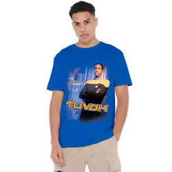 Star Trek Mens Tuvok T-Shirt - M, Royal Blue