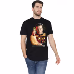 Star Trek Mens Captain Kirk T-Shirt - XL, Black