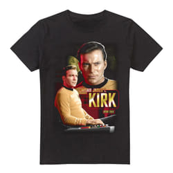 Star Trek Mens Captain Kirk T-Shirt - 5XL, Black
