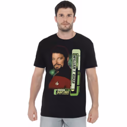 Star Trek Mens Riker T-Shirt - XL, Black