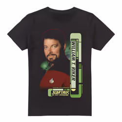 Star Trek Mens Riker T-Shirt - XXL, Black