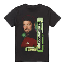 Star Trek Mens Riker T-Shirt - XXL, Black