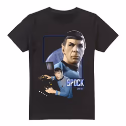 Star Trek Mens Spock T-Shirt - XL, Black