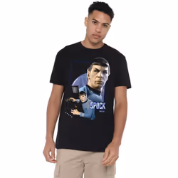 Star Trek Mens Spock T-Shirt - XL, Black