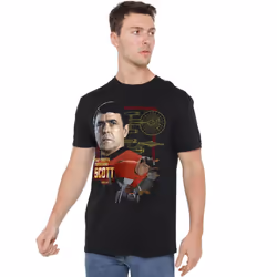 Star Trek Mens Chief Engineer Scott T-Shirt - 4XL, Black