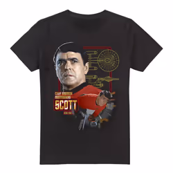 Star Trek Mens Chief Engineer Scott T-Shirt - 5XL, Black