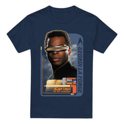 Star Trek Mens Geordi La Forge T-Shirt - S, Navy