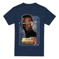 Star Trek Mens Geordi La Forge T-Shirt - 3XL, Navy