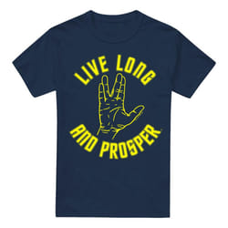 Star Trek Mens Live Long Hand T-Shirt - 5XL, Navy