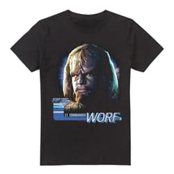 Star Trek Mens The Next Generation Worf T-Shirt - S, Black