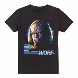 Star Trek Mens The Next Generation Worf T-Shirt - XXL, Black