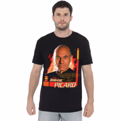 Star Trek Mens Jean-Luc Picard T-Shirt - XXL, Black