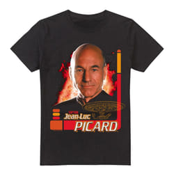 Star Trek Mens Jean-Luc Picard T-Shirt - 5XL, Black