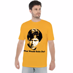 Star Trek Mens What Would Sulu Do T-Shirt - S, Gold