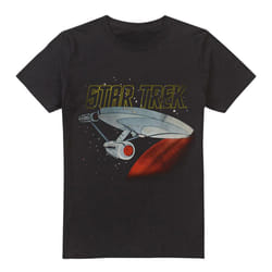Star Trek Mens Enterprise Retro T-Shirt - S, Black