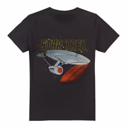 Star Trek Mens Enterprise Retro T-Shirt - XL, Black