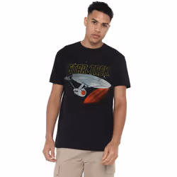 Star Trek Mens Enterprise Retro T-Shirt - 5XL, Black