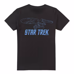 Star Trek Mens Enterprise Outline T-Shirt - XXL, Black