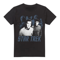 Star Trek Mens Kirk Spock & Company T-Shirt - M, Black