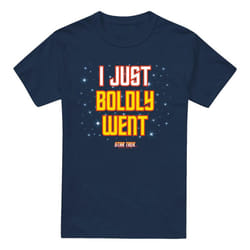 Star Trek Mens Boldly Went T-Shirt - L, Navy