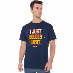Star Trek Mens Boldly Went T-Shirt - XL, Navy