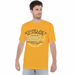 Star Trek Mens Graduation Captain Kirk T-Shirt - XL, Gold