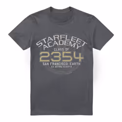 Star Trek Mens Graduation Captain Sisko T-Shirt - M, Charcoal