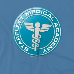 Star Trek Mens Medical T-Shirt - M, Carolina Blue